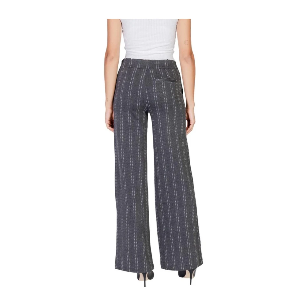 Ichi Viscose Blend Jeans & Broeken Gray Dames