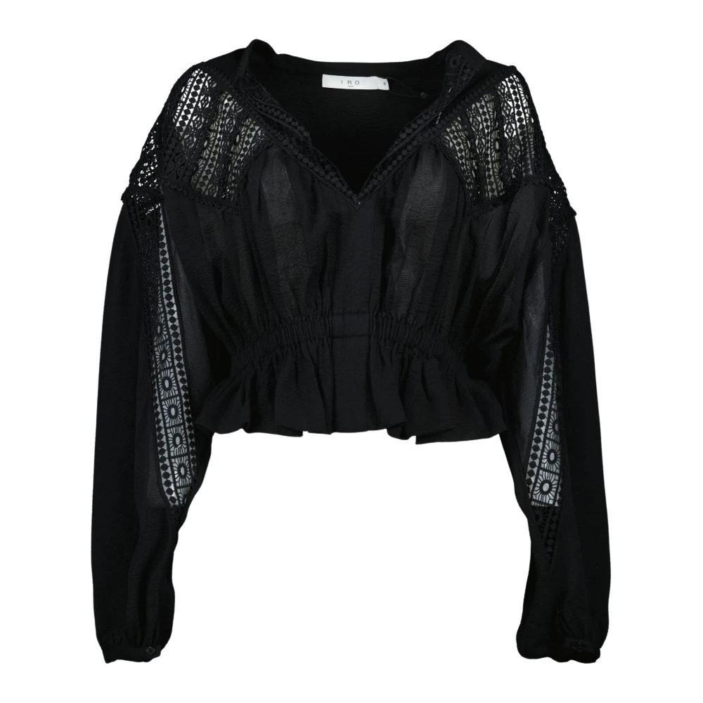 IRO Zwarte Rixi Blouse met V-hals Black Dames