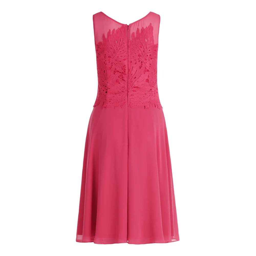 Vera Mont Geborduurde Chiffon Jurk Red Dames