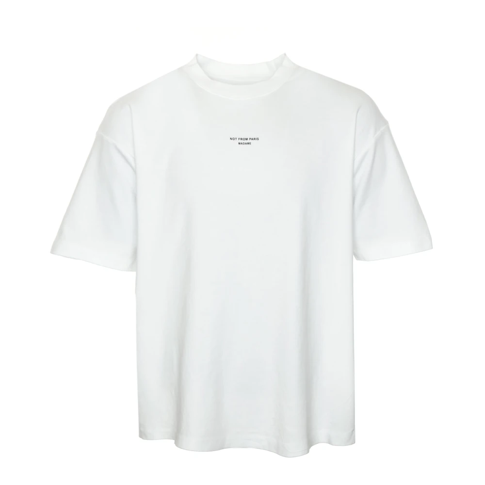 Drole de Monsieur Klassieke Slogan T-Shirt White Heren