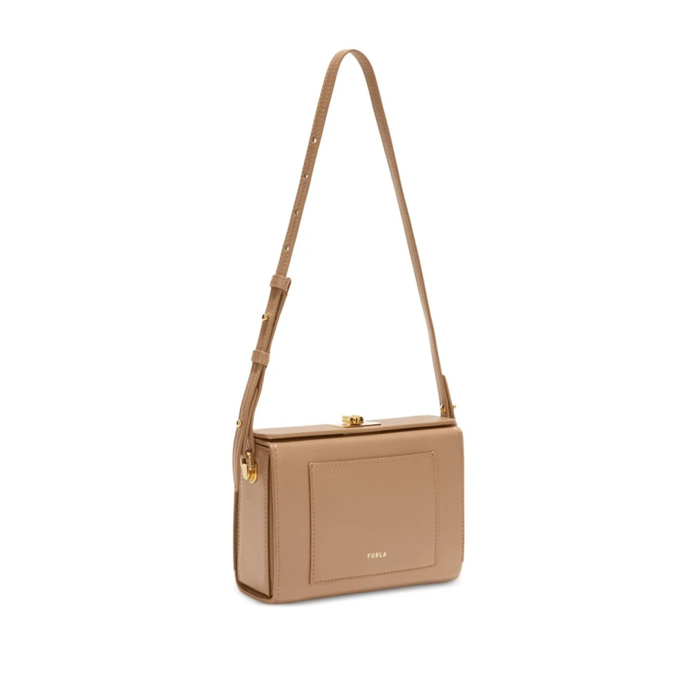 Furla Beige Twist-Lock Schoudertas Beige Dames