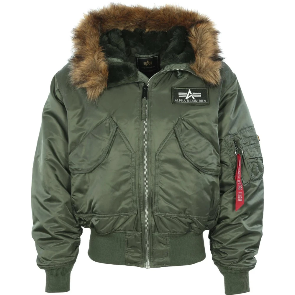 Alpha industries Stijlvolle Hooded Bomberjas Green Heren