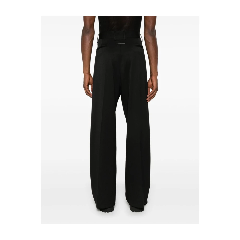 MM6 Maison Margiela Zwarte Rechte Pijp Wollen Broek Black Heren
