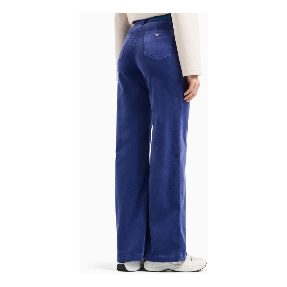 Emporio Armani Wijde Pijp Hoge Taille Jeans Blue Dames