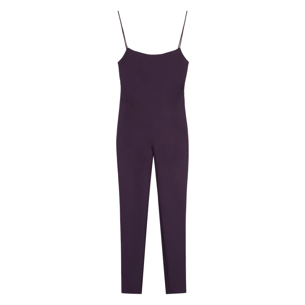 Andamane Elastische Jumpsuit met Dunne Bandjes Purple Dames