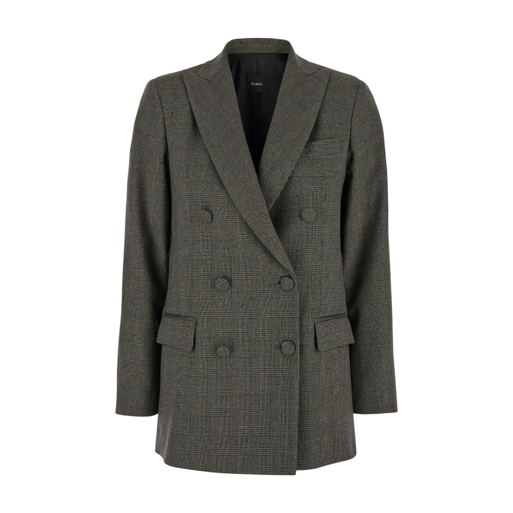 Brun Rutete Blazer Jakke