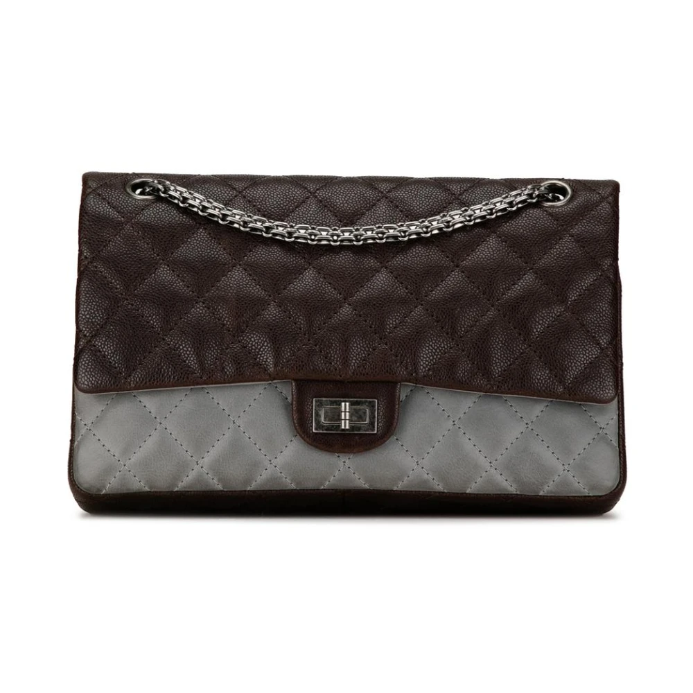 Chanel Vintage Women's Brown Pre-Owned Quilted Flap Bag With Chain Strap And Turn Lock Closure