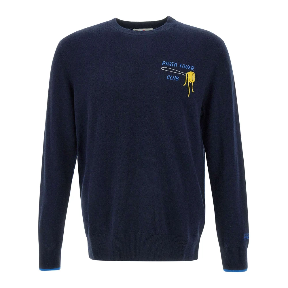 MC2 Saint Barth Pasta Lover Wol Kasjmier Trui Blue Heren