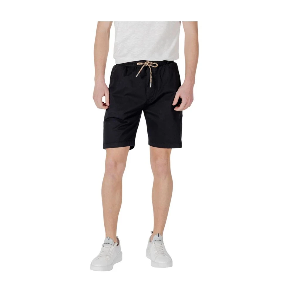 Gianni Lupo Men's Black Casual Shorts, M, Cotton Bermuda Shorts