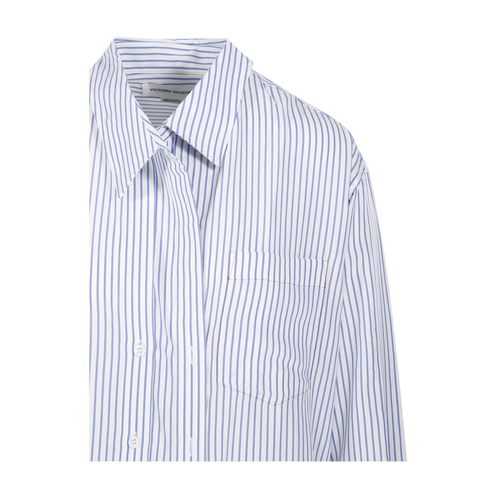 Victoria Beckham Wrap Tuck Detail Blouse Blue Dames