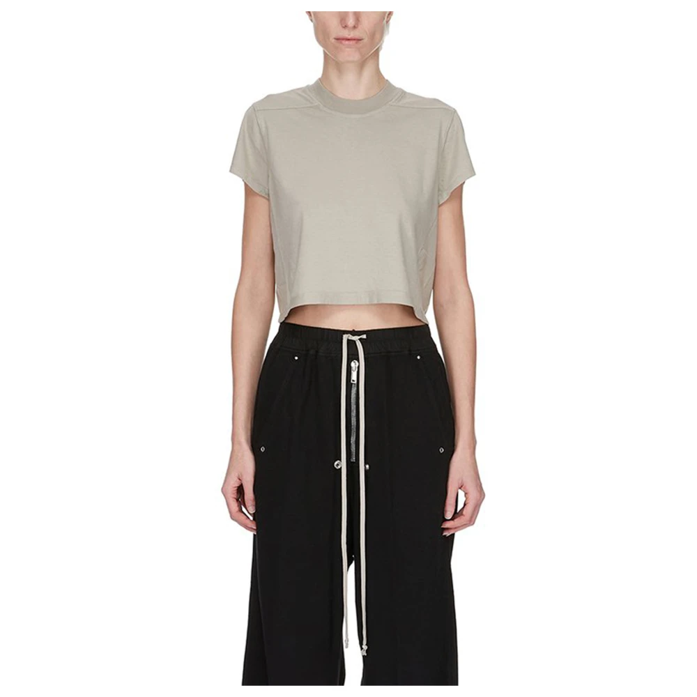 Rick Owens Parel Cropped T-shirt Niveau Gray Dames