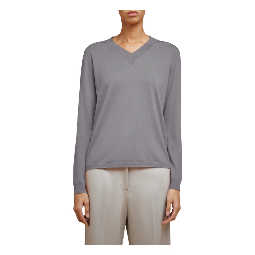 Liviana Conti Merino V-Hals Woltrui Gray Dames