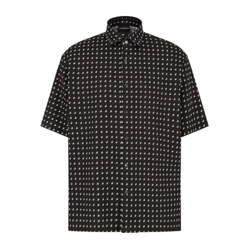 Emporio Armani Svart Stilig Kortärmad Skjorta Män
