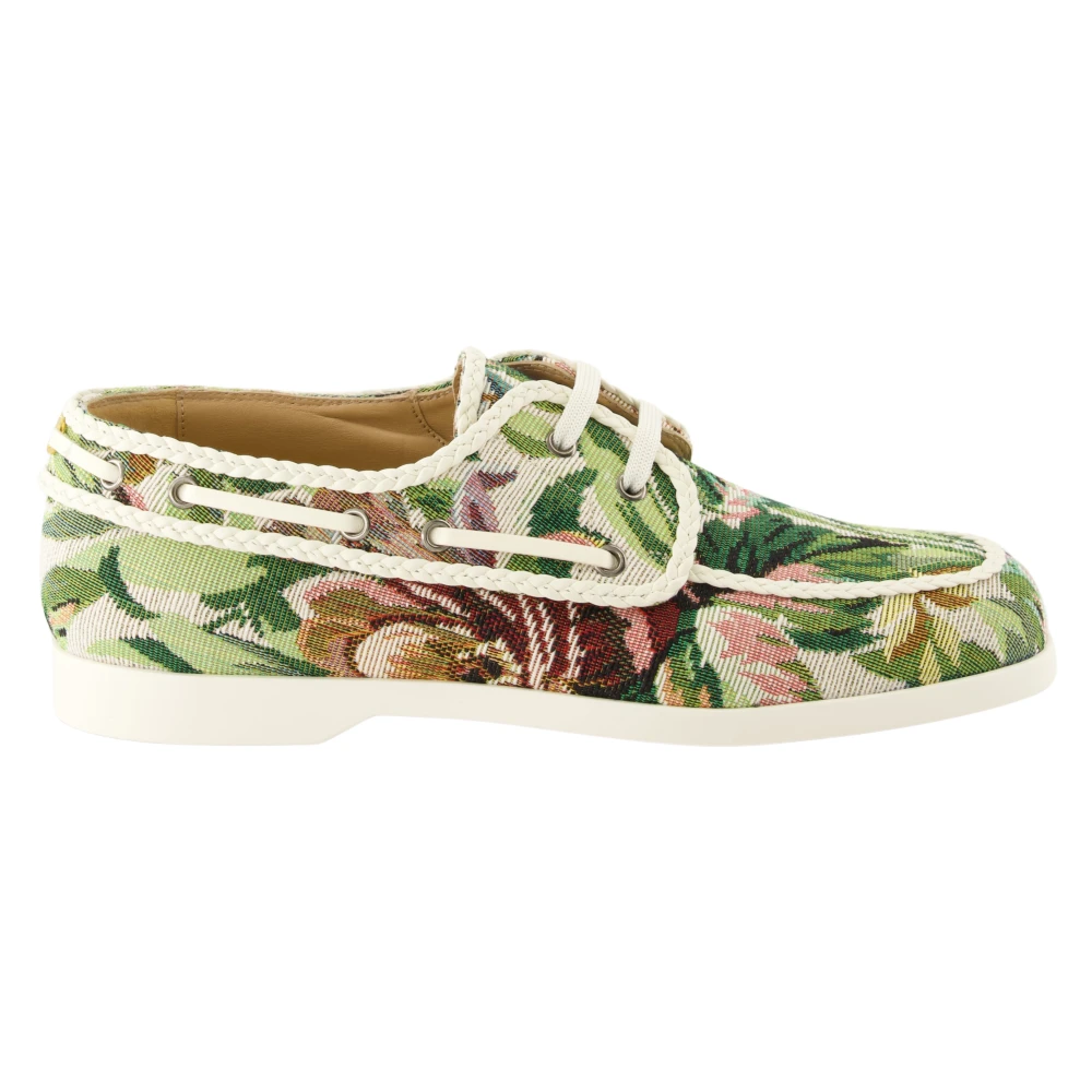 Valentino Garavani Blommig canvas båtskor Multicolor, Herr