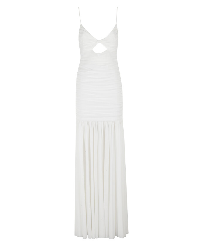 robe-blanche-en-mesh-avec-col-en-v