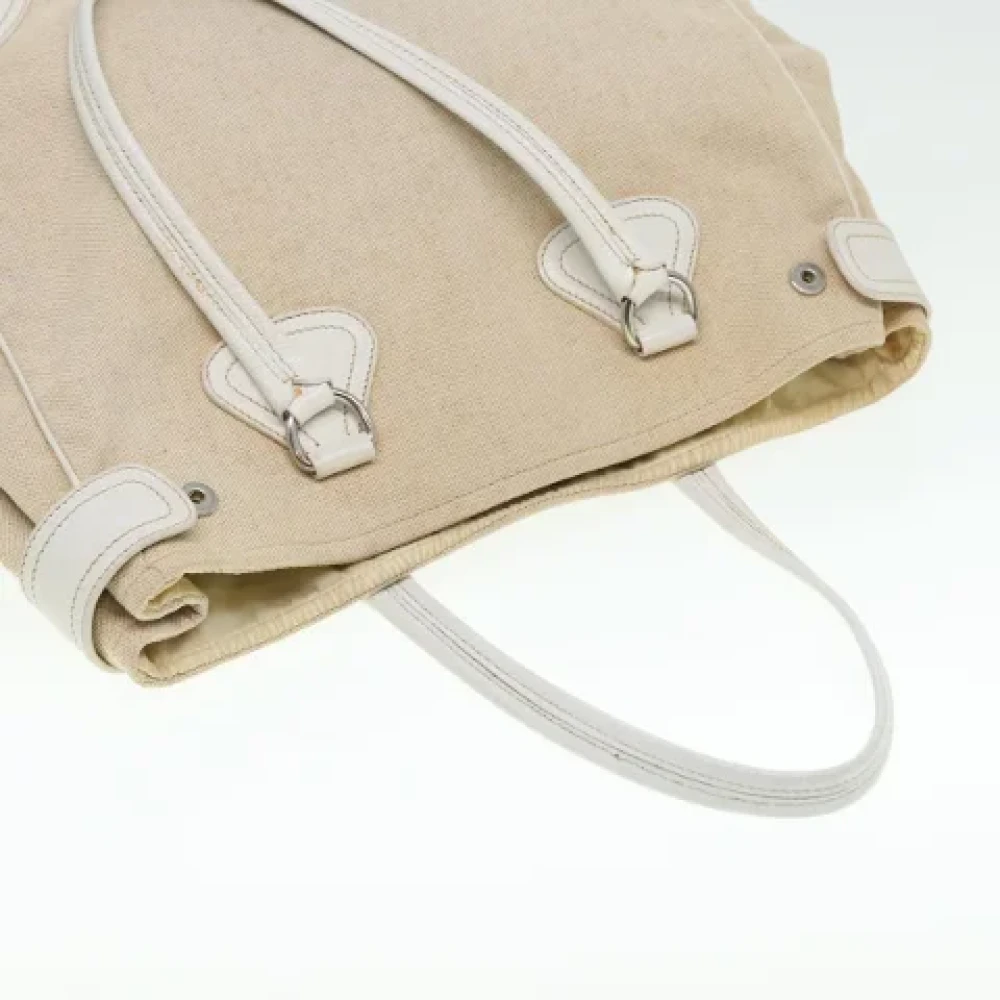 Prada Vintage Pre-owned Canvas prada-bags Beige Dames