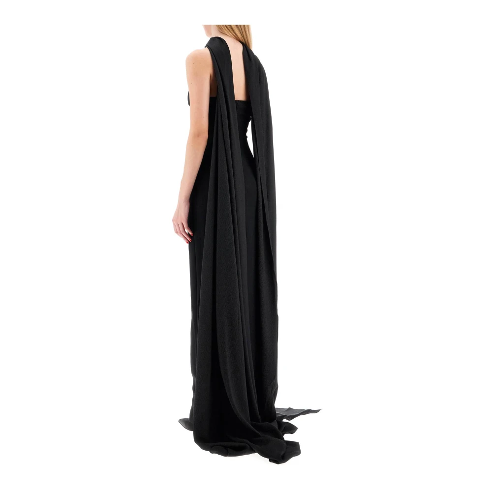 Solace London Halternek Seersucker Band Jurk Black Dames