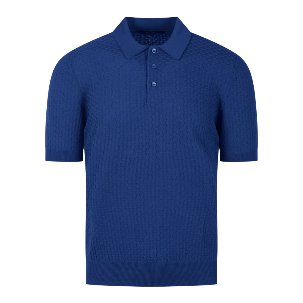 Tagliatore 3D Gebreide Polo Shirt Ss24 Blue Heren