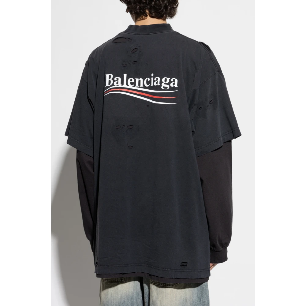 Balenciaga T-shirt met logo Black Heren