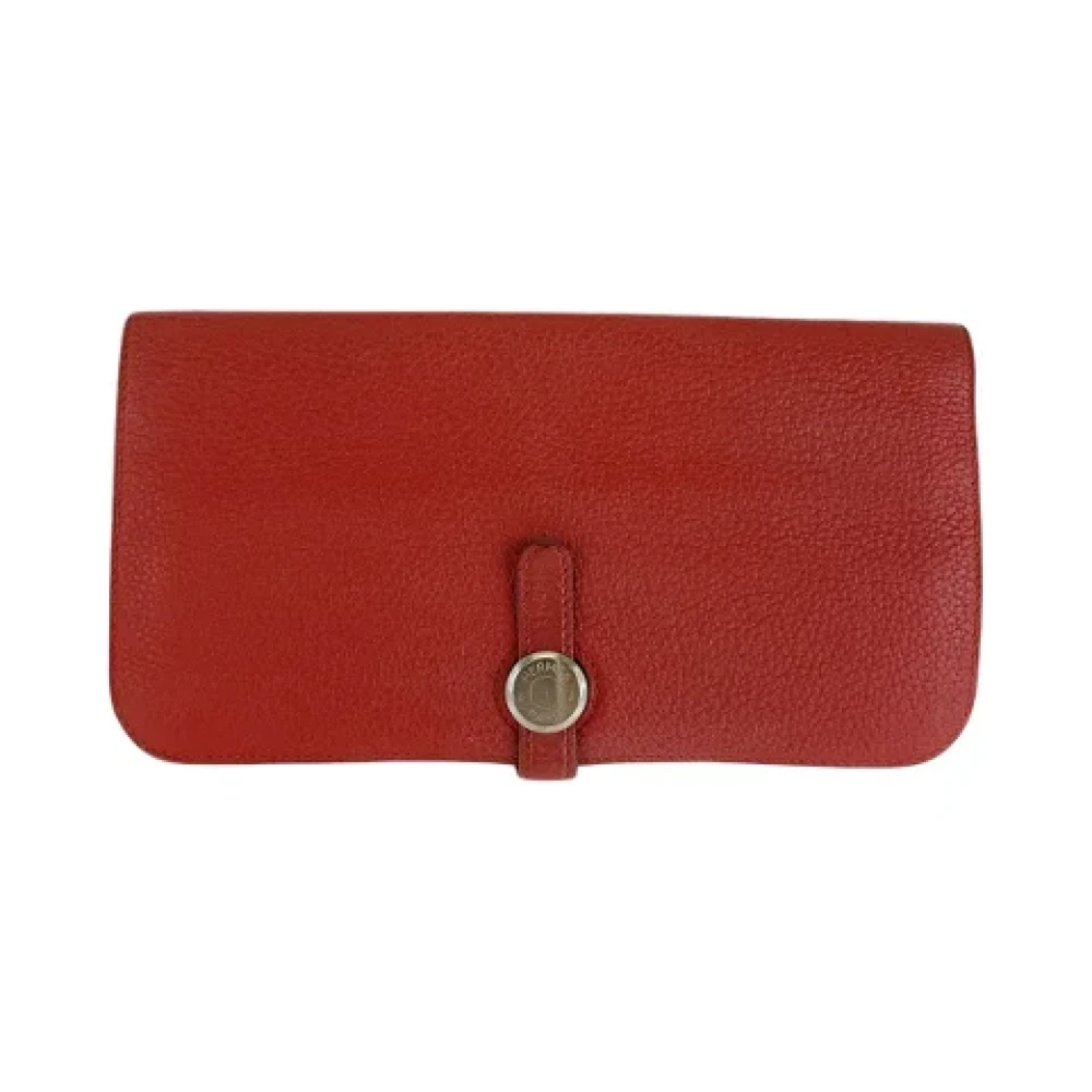 Hermès Vintage Pre-owned Leather wallets Red Dames