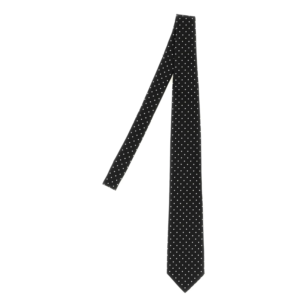 Tom Ford Men's Black Ties, One Size, Satin Polka Dot Tie