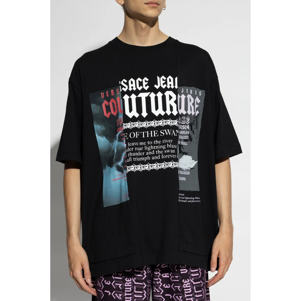 Versace Jeans Couture T-shirt met logo Black Heren