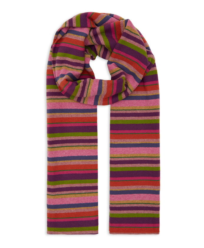 echarpe-en-polaire-violette-unisexe-a-rayures-multicolores