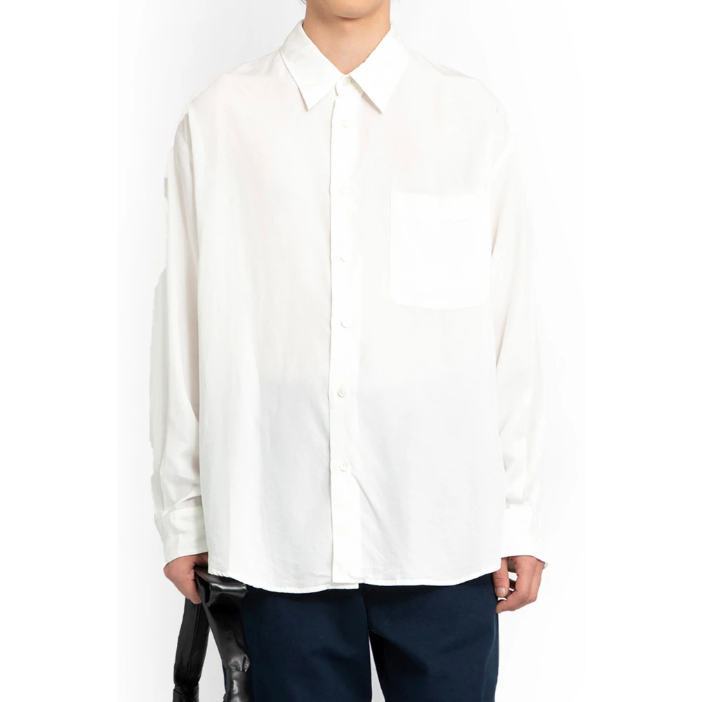 Lemaire Witte relaxte shirt White Heren