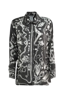 Jewel-print Silk Twill Shirt