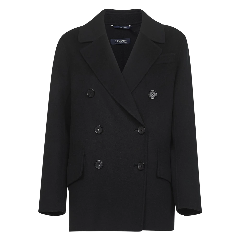 Max Mara Women's Black Wool Double-Breasted Jacket