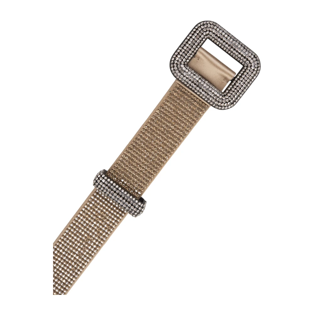 Benedetta Bruzziches Gouden Kristal Mesh Riem Yellow Dames