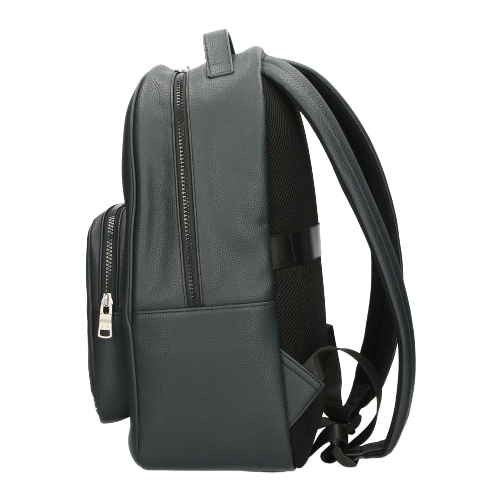 Armani Exchange Heren rugzak van imitatieleer met logo Blue Heren