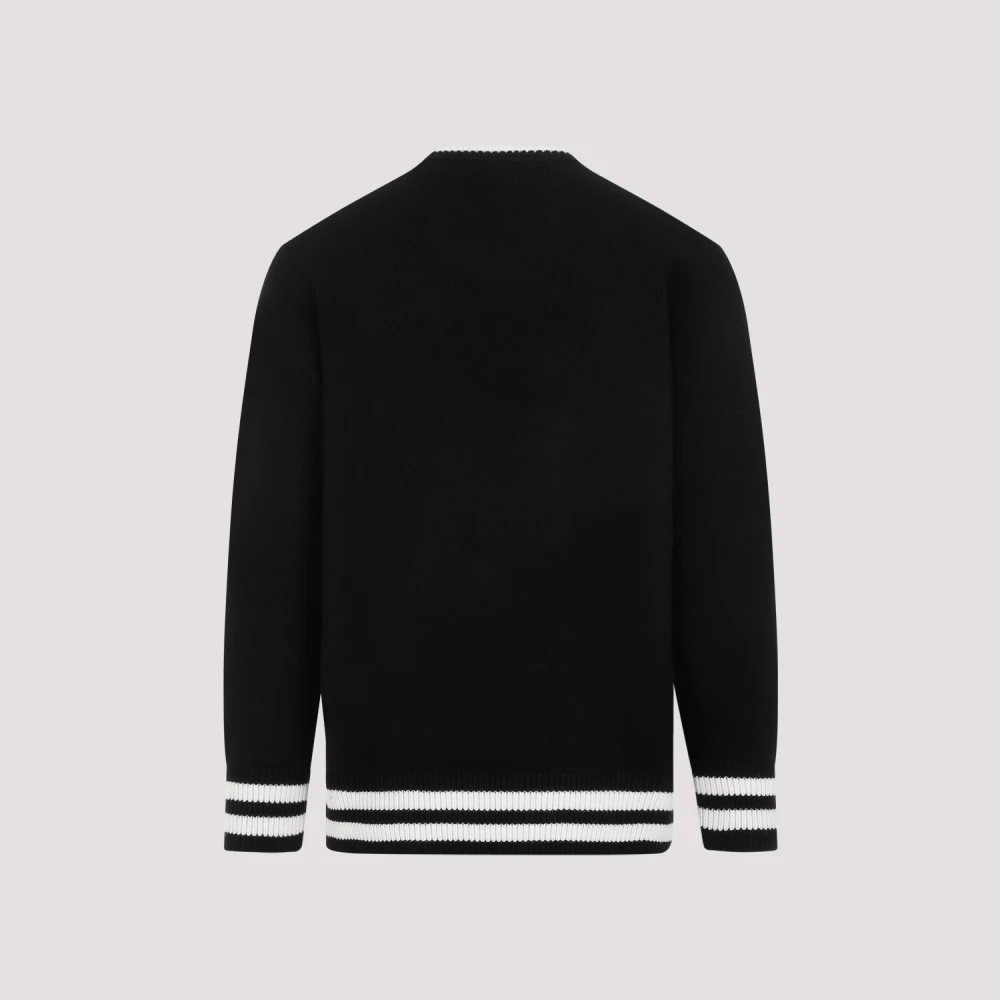 alexander mcqueen Zwarte Logo Wollen Trui Aw23 Black Heren