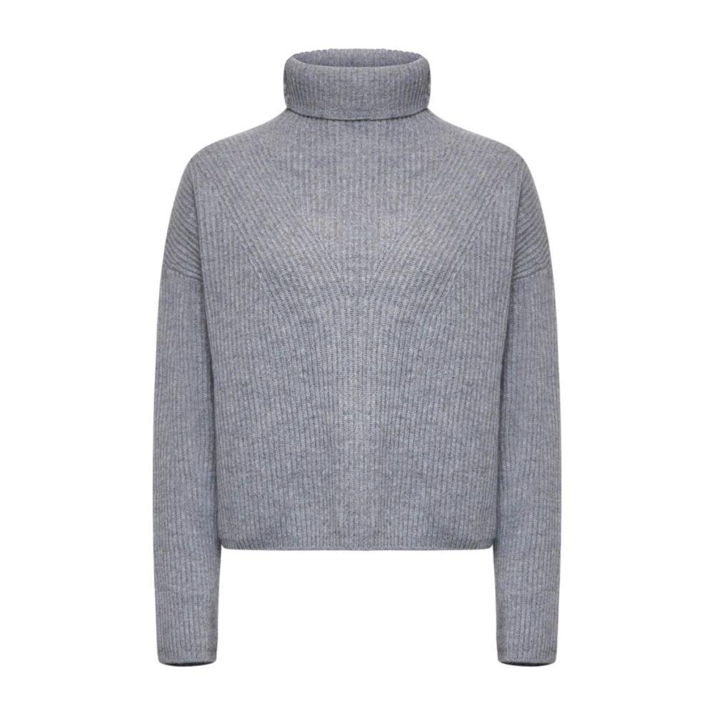 Max Mara Studio Grijze Wol en Kasjmier Trui Gray Dames