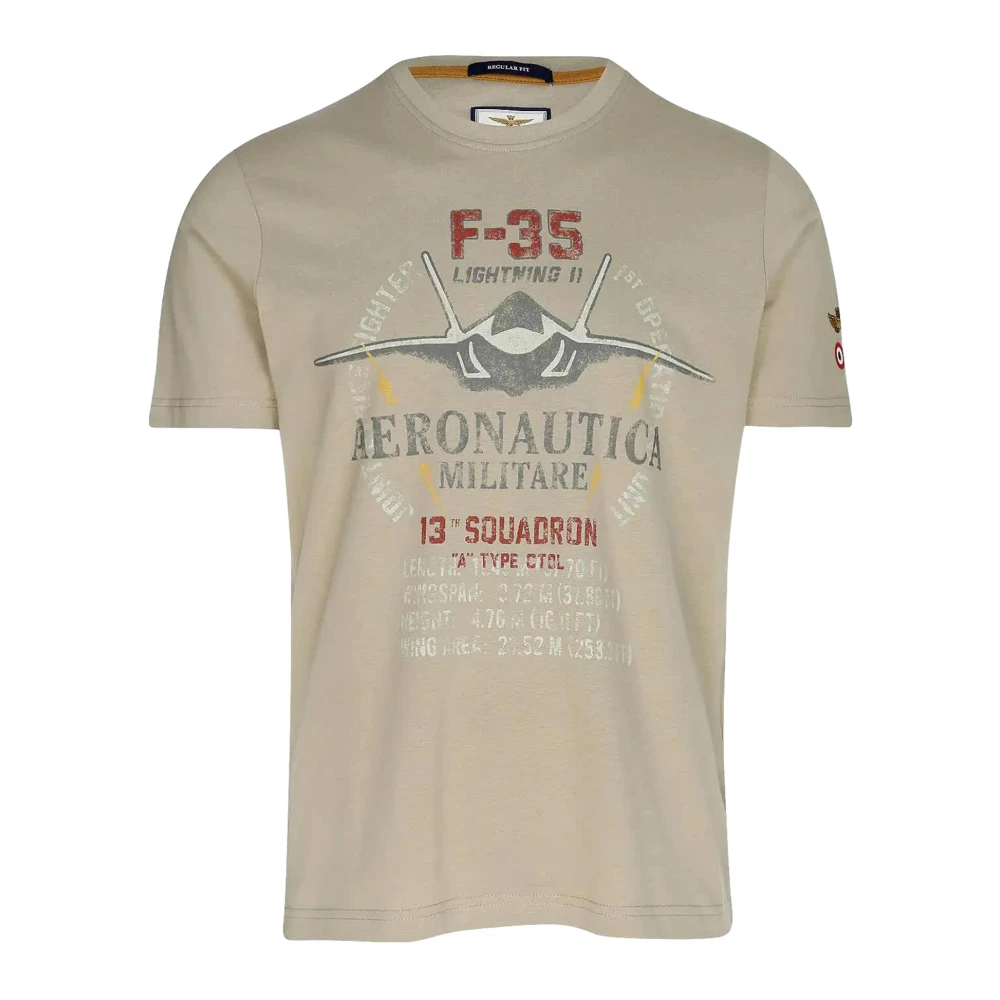 Aeronautica Militare Men's Beige Ts2536uj00641 T-Shirt - T-Shirts - L - Tops