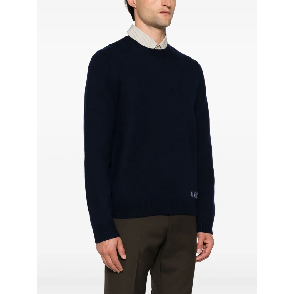 A.p.c. Donkerblauwe Pull Edward Blauwe Kleding Blue Heren