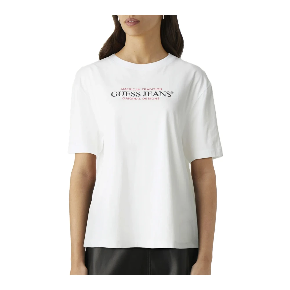 Guess Donna Bianco T-Shirt Da American - Immagine 2