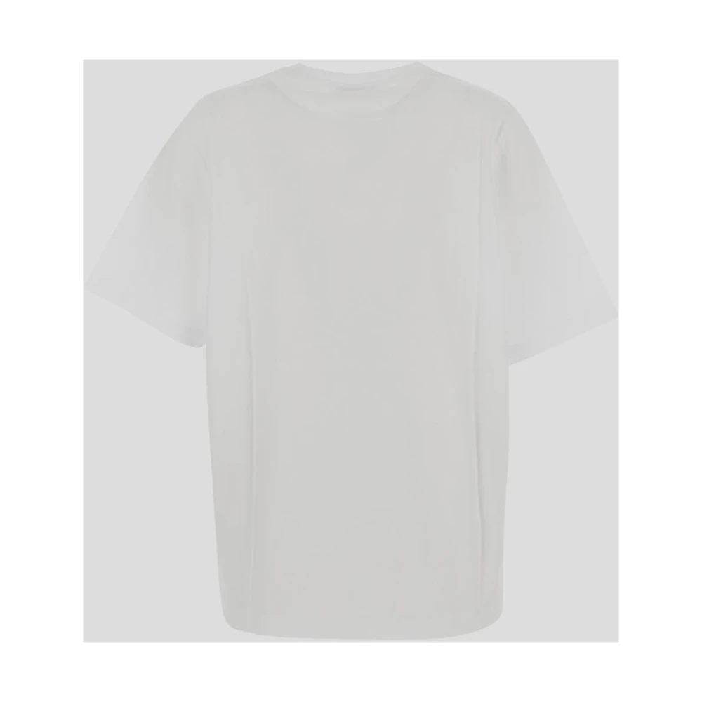 Maison Kitsuné Geborduurd bloemenlogo T-shirt White Dames