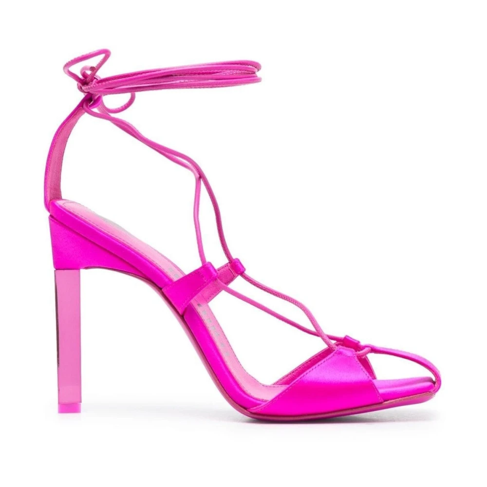 The Attico Women's Pink High Heel Sandals, 3 Uk, Lace-Up Sandals For