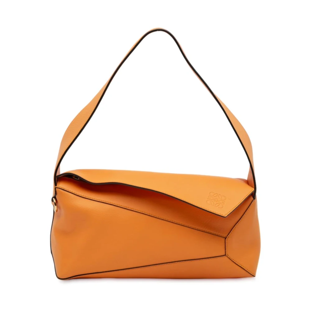Loewe Pre-Owned Women's Orange Pre-Owned Leather Shoulder Bag