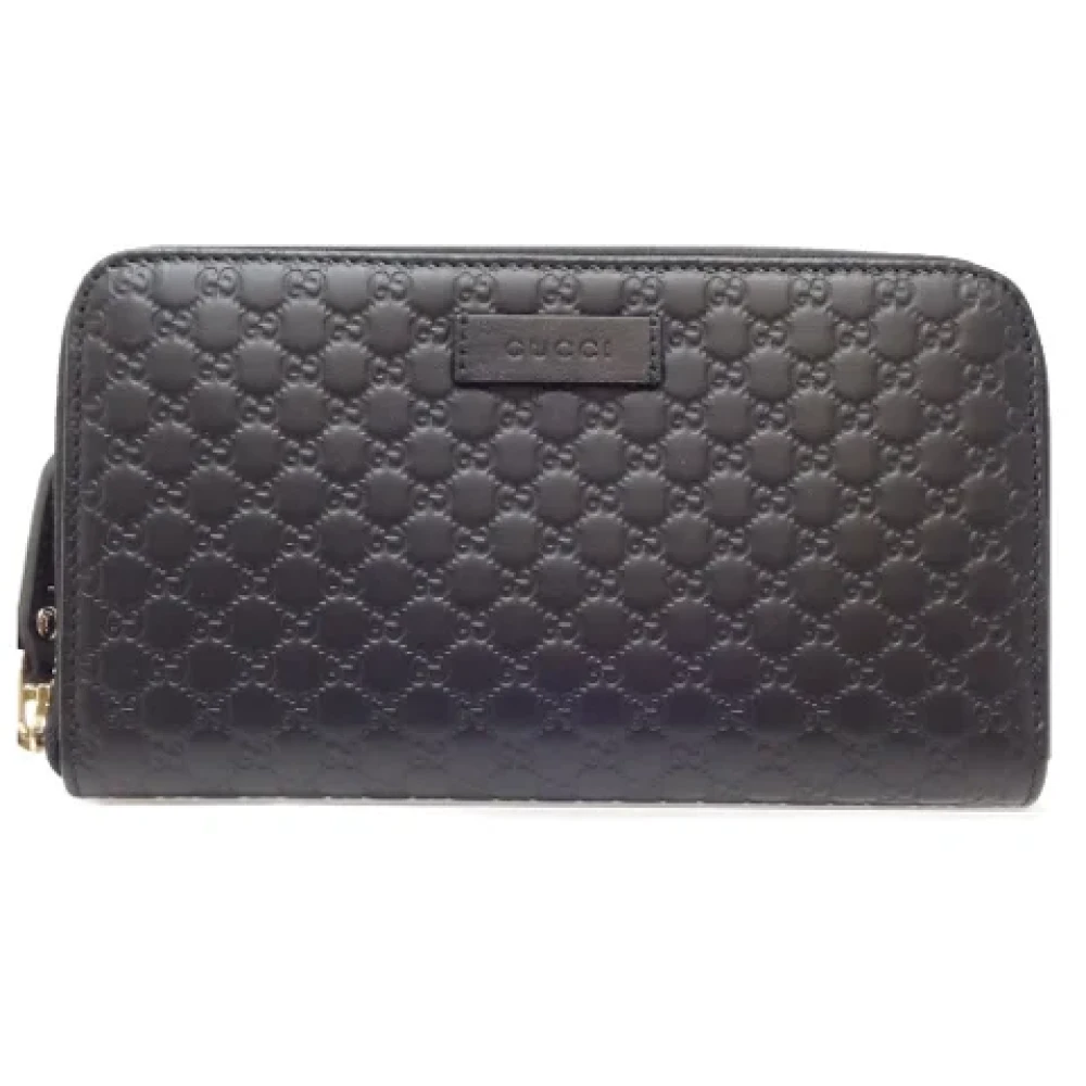 Gucci Vintage Pre-owned Leather wallets Black Dames
