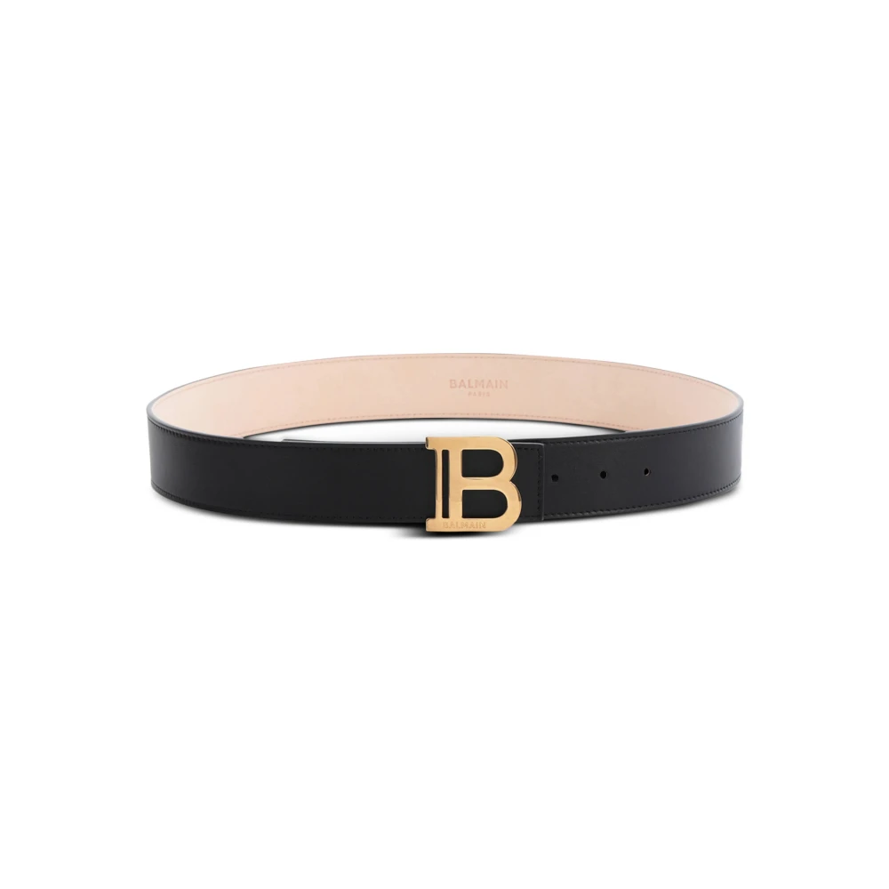 Balmain B-riem in leer Black Dames