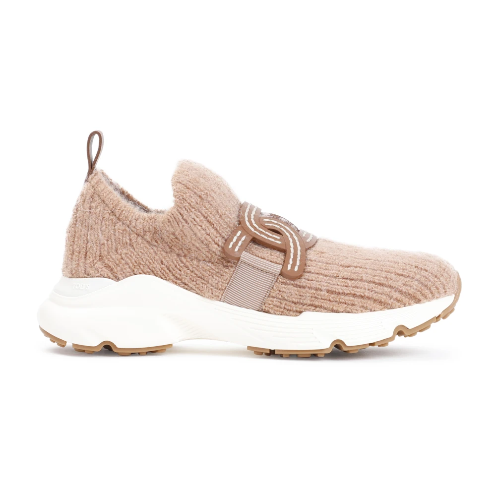 Tod's Women's Pink Neutral Knit Wool Trainers - Sneakers - 8 Uk - Shoes