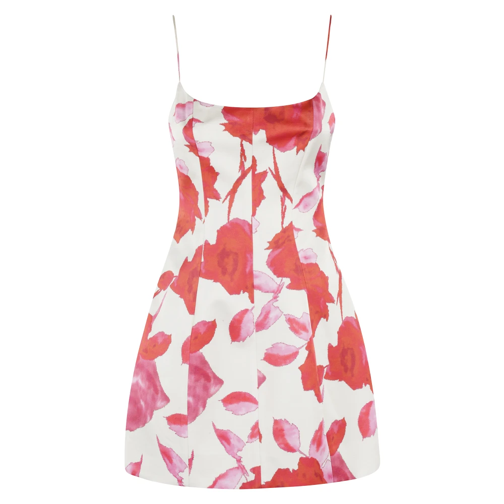 Blumarine Satijnen Print Jurk White Dames