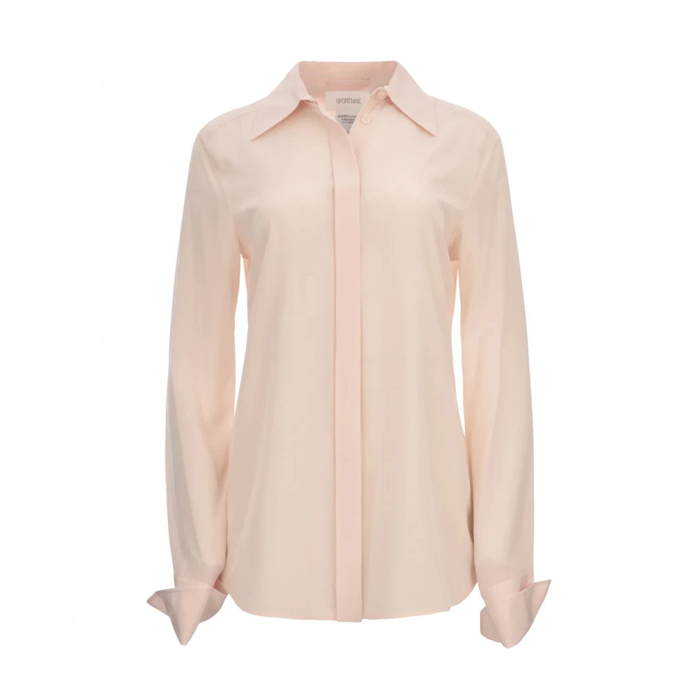 SPORTMAX Zijden Slim Fit Overhemd Pink Dames
