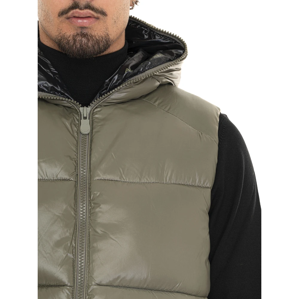 Save The Duck Gewatteerd Dexter Vest met Capuchon Green Heren