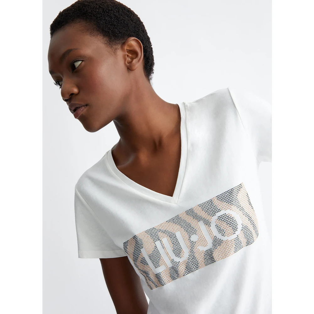Liu Jo T-shirt met print en strass White Dames