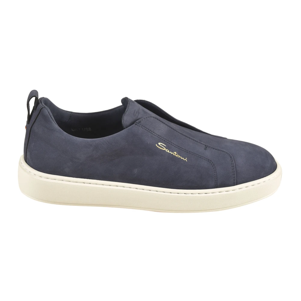 Santoni Flat Sneakers Blue, Herr