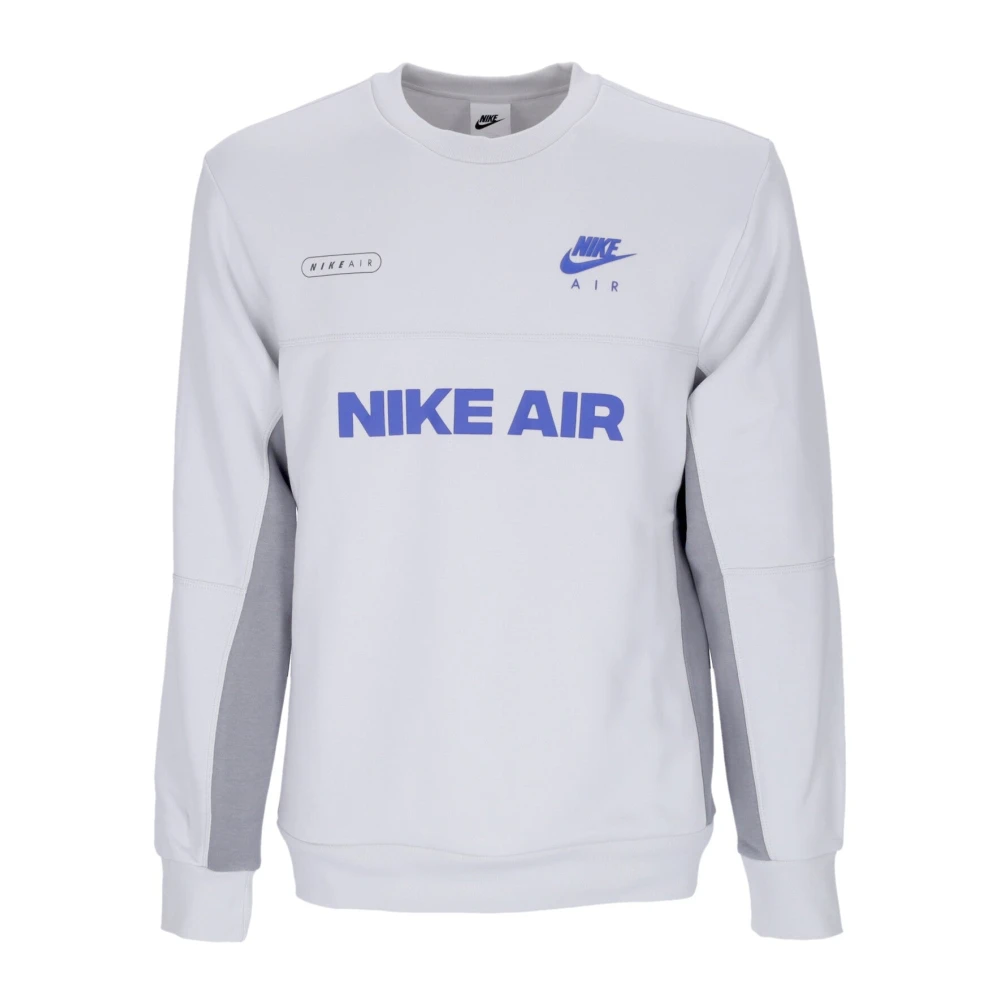 Nike Air Brushed-back Crew Sweatshirt Gray Heren