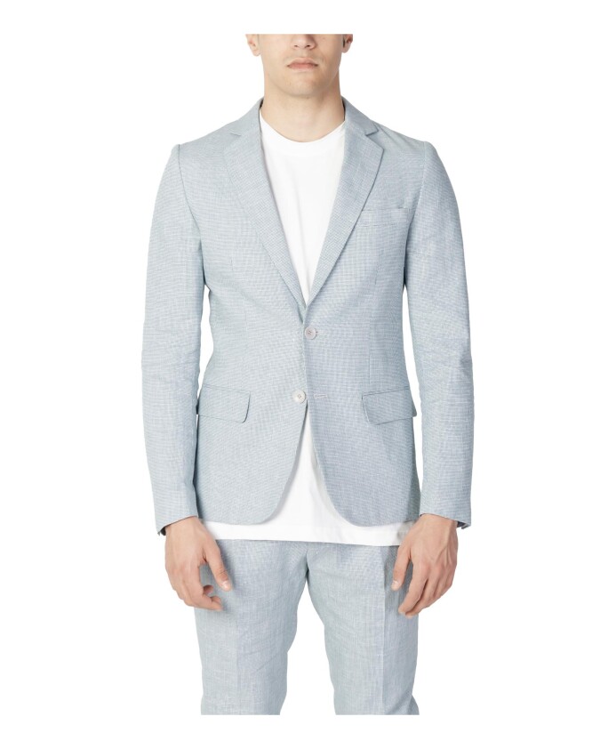 blazer-vert-marl-avec-col-revers